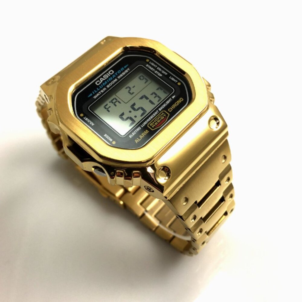 G-Shock Mod Gold PVD Casio Steel Bezel Bracelet Full Custom Metal